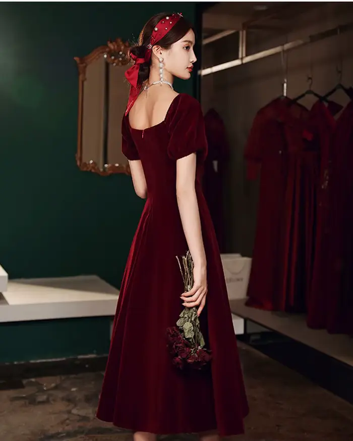 Robe de soirée Vintage bordeaux