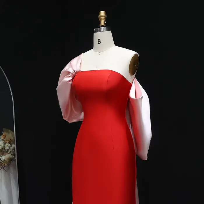 Sharon Said rouge et rose dubaï épaules dénudées robes de soirée avec sirène pour les femmes robe formelle de mariage SF366 personnalisé