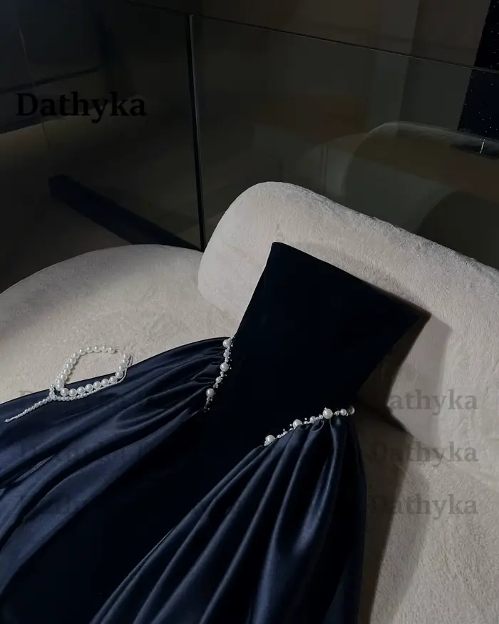Dathyka robes De soirée à la mode pour les femmes bretelles perles sans manches robes De bal laçage 