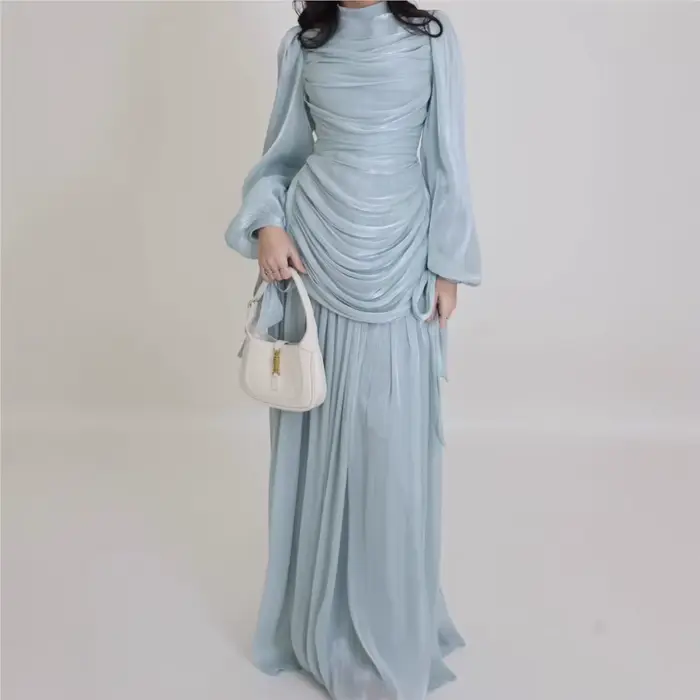 Robes 2026 pour Femme – Élégante Robe à Col Rond et Manches Longues