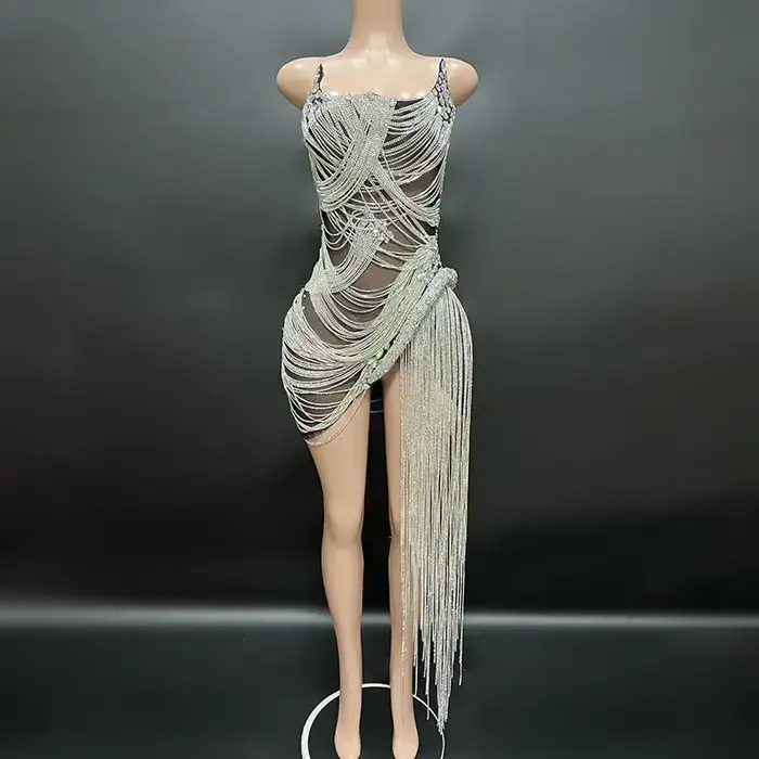 Robe de soirée de mariage sexy en strass