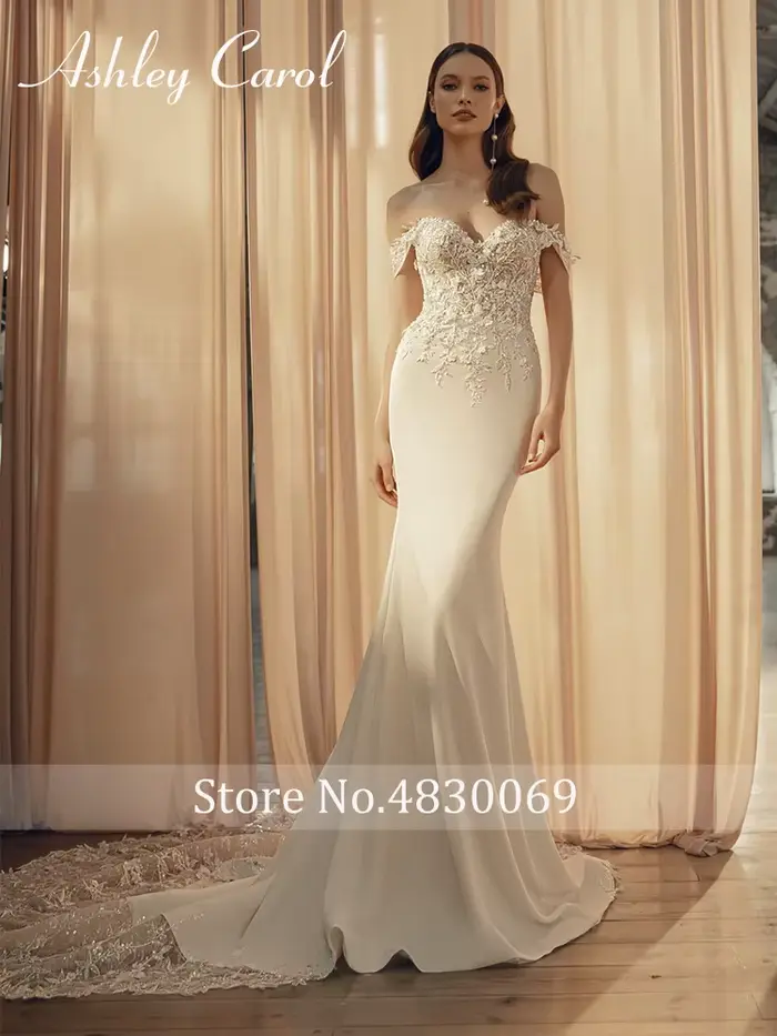 Ashley Carol-Robe de Mariée Sirène Sexy en Satin