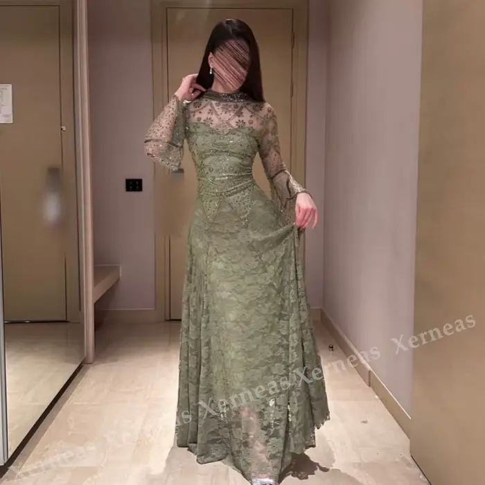 Robes de soirée en dentelle personnalisées pour femmes, robes de bal coupe trapèze, robes élégantes pour dames, robes de fête et de mariage de haute qualité