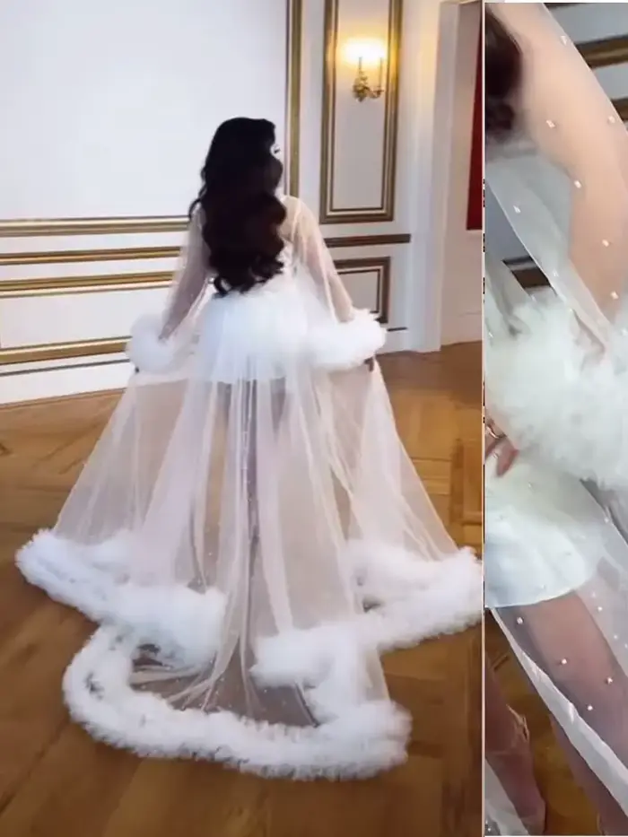Robe de mariée à volants