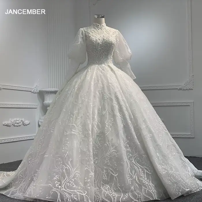 Mn-Robe de Mariée Longue en Organza
