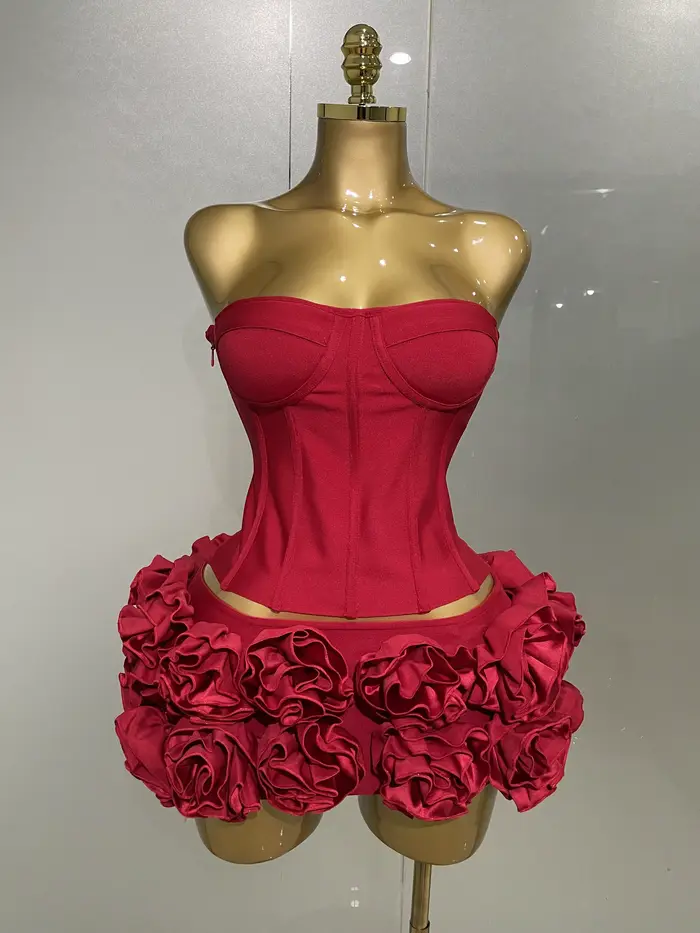2025 femmes Sexy bretelles robe de bal mode célébrité Club fête jupe ensemble anniversaire Cocktail tenue