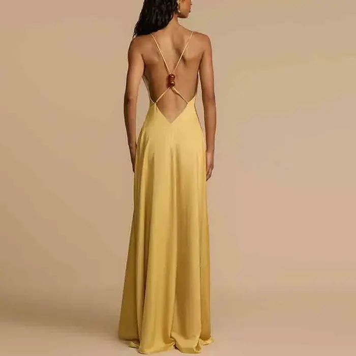Robe longue élégante sans manches pour femmes