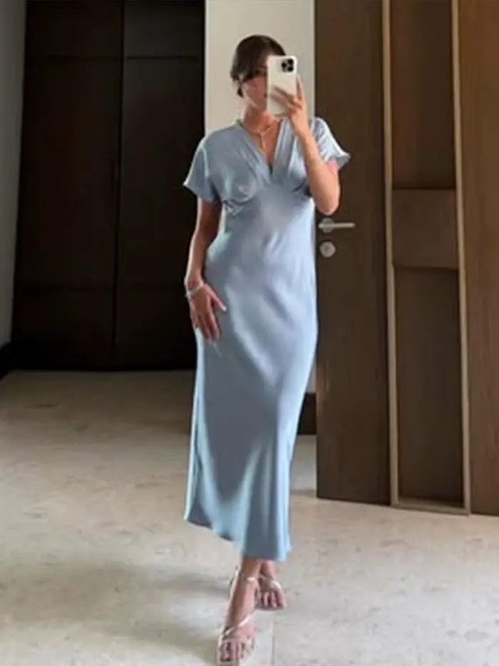Robe longue en Satin élégante pour femmes