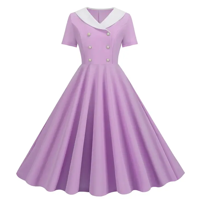Robe vintage pour femme, tenue élégante et ajustée, uni, années 50 et 60, été, disponible en plusieurs tailles et couleurs, idéale pour les mariages et les soirées spéciales