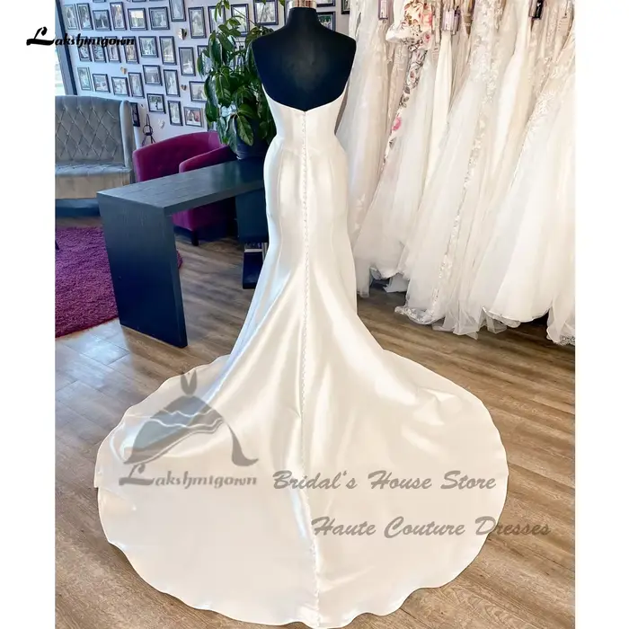 Lakshmigown – robe de mariée longue en Satin Mikado