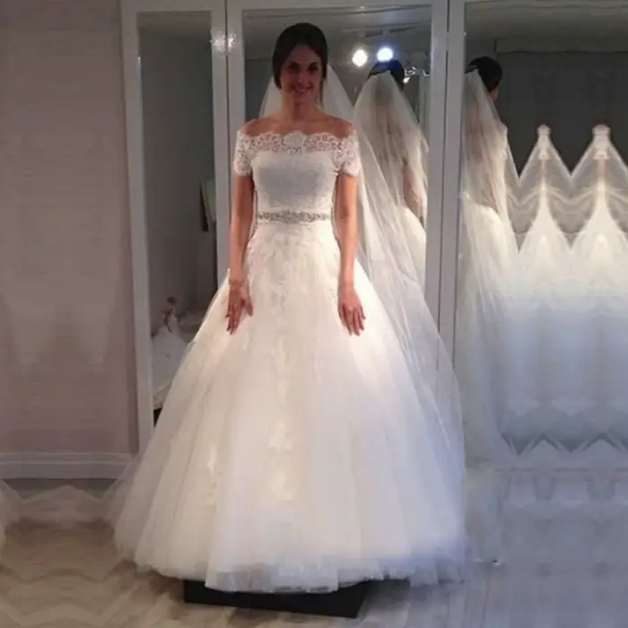 ZJ9gem-Robes de mariée en dentelle perlée personnalisées, robes de mariée de plage Boho Champagne, t
