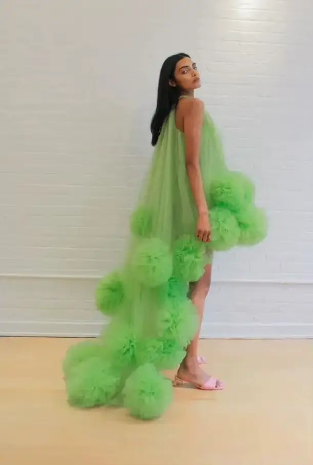 Robe de Soirée Longue Vert Néon Sexy