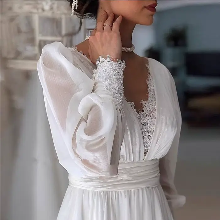 Lsyx – Robe de mariée Simple et élégante pour femmes