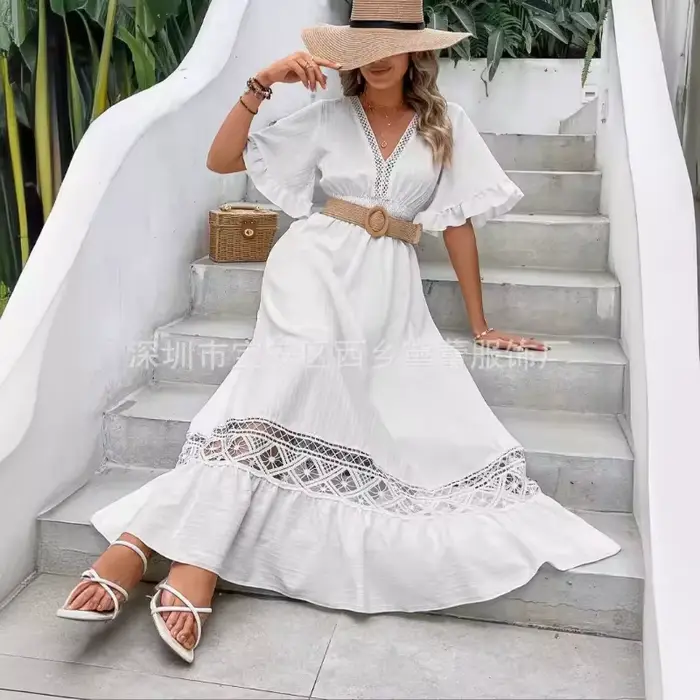Robe longue blanche pour femmes