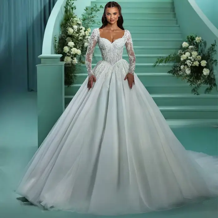 Robes De mariée De luxe ligne A pour femmes