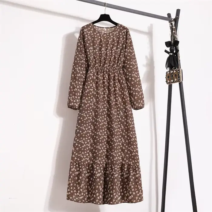 Femmes robes longues printemps été décontracté à manches