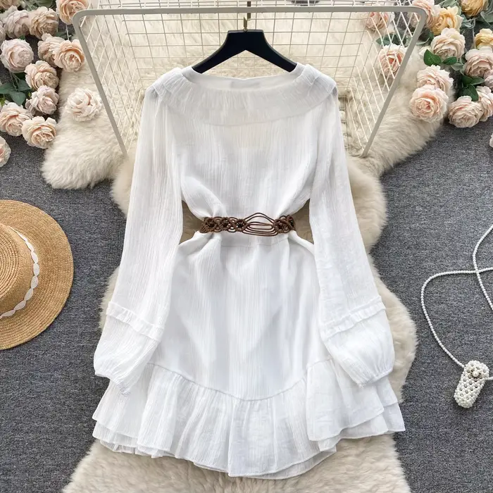 Robe de vacances bohème à volants pour femmes