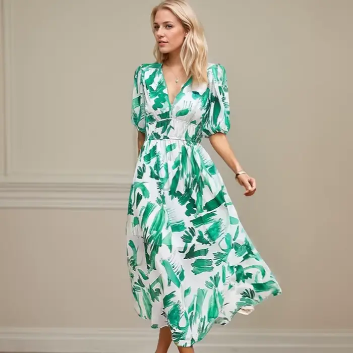Robe longue d'été à imprimé bohème pour femmes