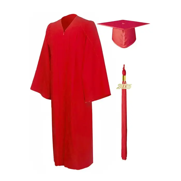 Robe de remise des diplômes batik pour femmes en polyester avec chapeau à col en V pour cérémonies de fin d'études et débuts de carrière