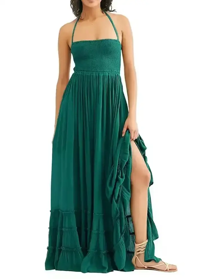 2025 robe de plage robes Sexy Boho bohème personnes vacances été longue dos nu coton femmes fête Hippie