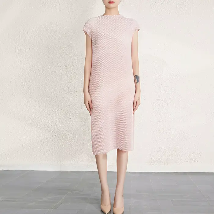 Robe plissée pour femme, jeune et élégante, nouvelle collection printemps 2026, taille amincissante,