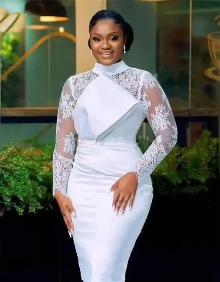 Robe de Cocktail Courte Personnalisée Aso Ebi
