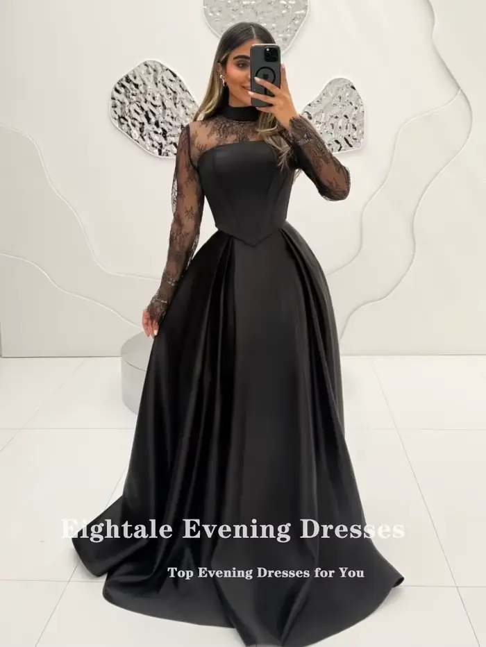 Robe de mariée noire arabe Eightale