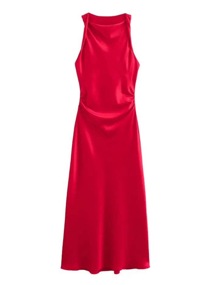 Robe Longue en Satin pour Femme