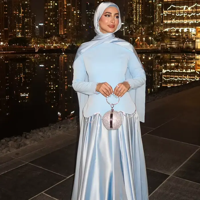 Robe Abaya Femme Polyester Style Fête Longue Pour Occasions Spéciales Cérémonies Religieuses Soirées Mondaines