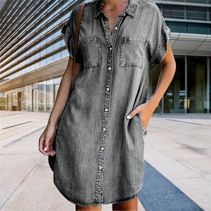 Chemise-Robe en Polyester et Coton Style Plage Décontractée pour Femmes Occasions Spéciales Plage Soirées Élégantes