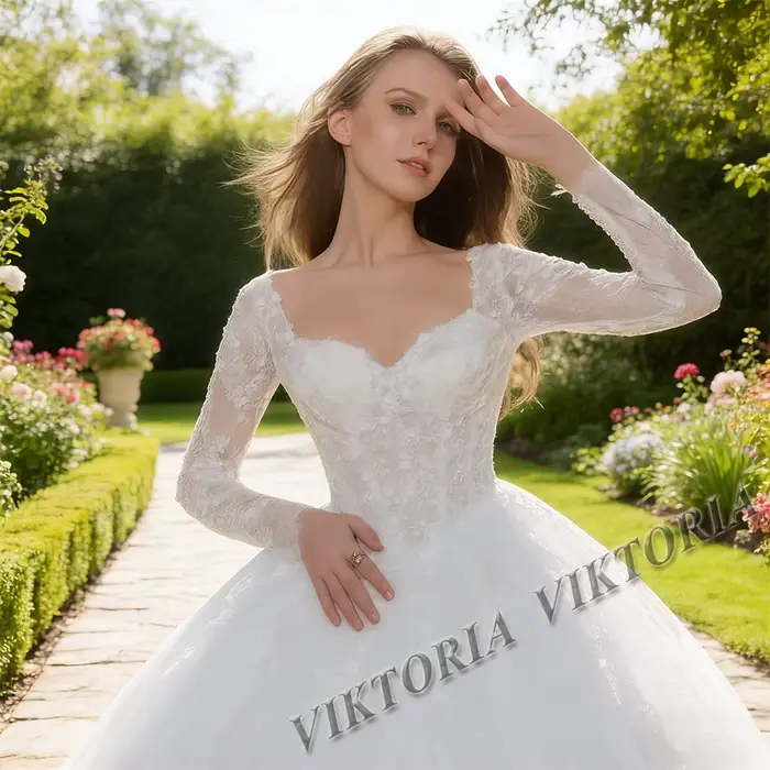 Robe de Mariée Scintillante VIKTORIA Princess Personnalisable pour Femmes Occasions Spéciales Robe de Bal Silhouette Exquise Dentelle Appliques