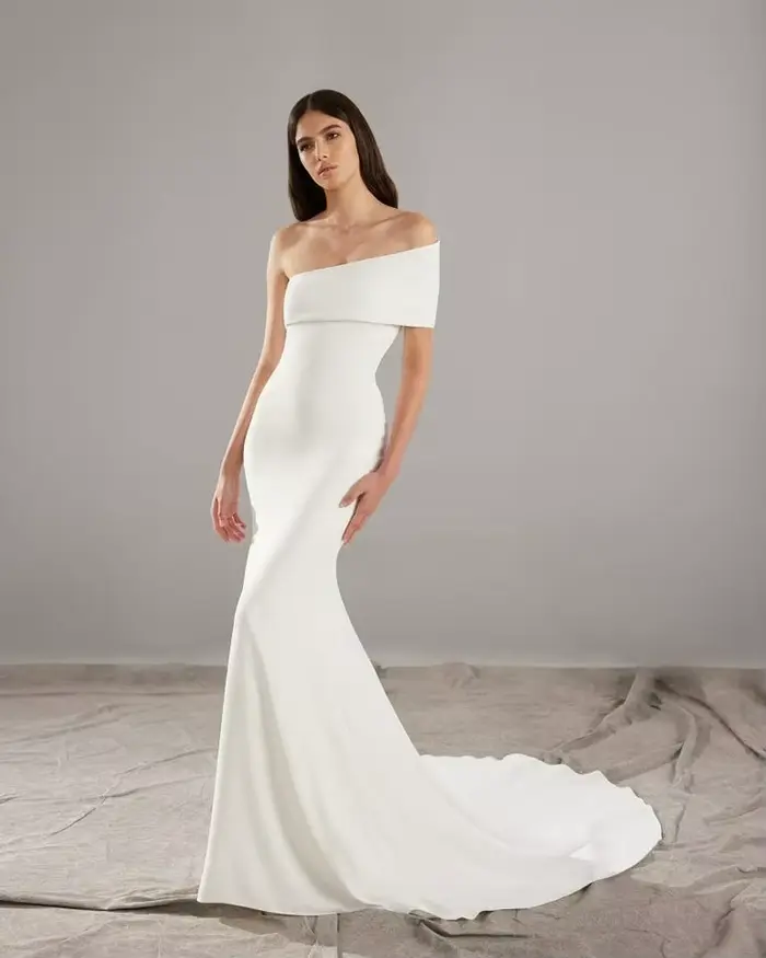 Robes de mariée sirène Sexy dos nu une épaule robe