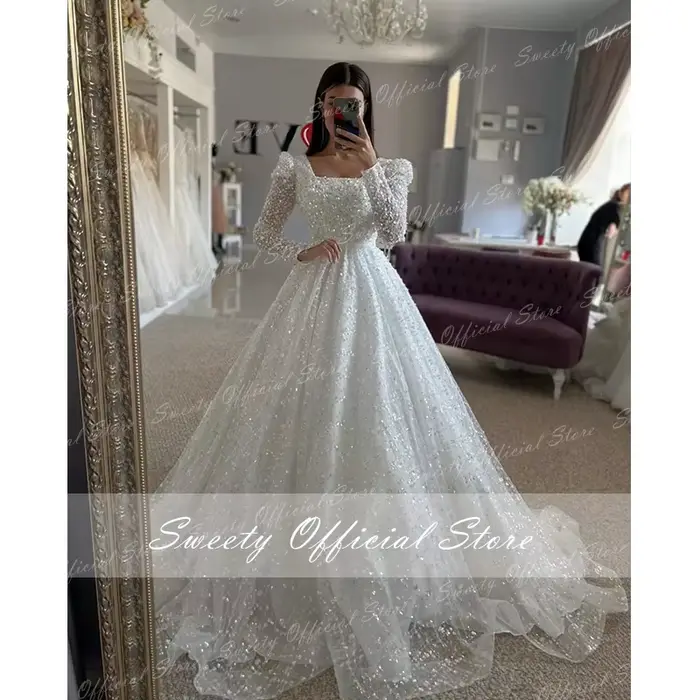 Robe de mariée luxueuse avec perles