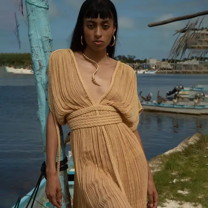 Robe de vacances style bohémien vert pour femmes
