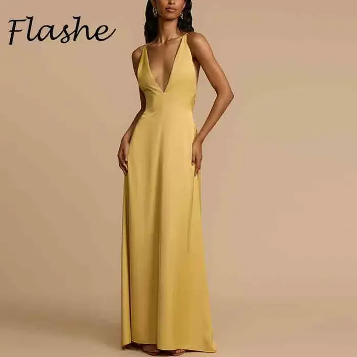 Robe longue élégante sans manches pour femmes