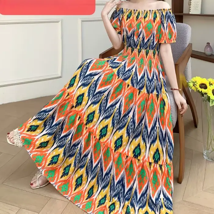 Longue Robe Maxi femmes vêtements printemps été bohème vacances plage Style coréen Floral Vintage mince robes