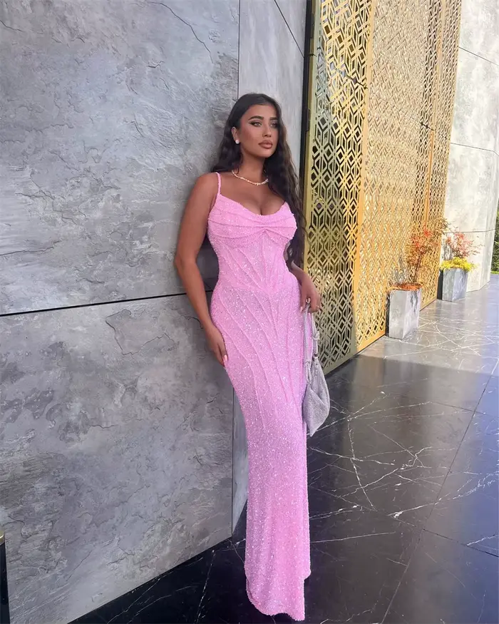 Mila – robe de mariée rose à paillettes