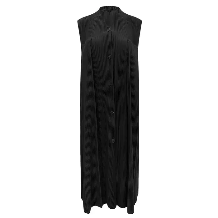 Robe mi-longue plissée vert foncé pour femmes