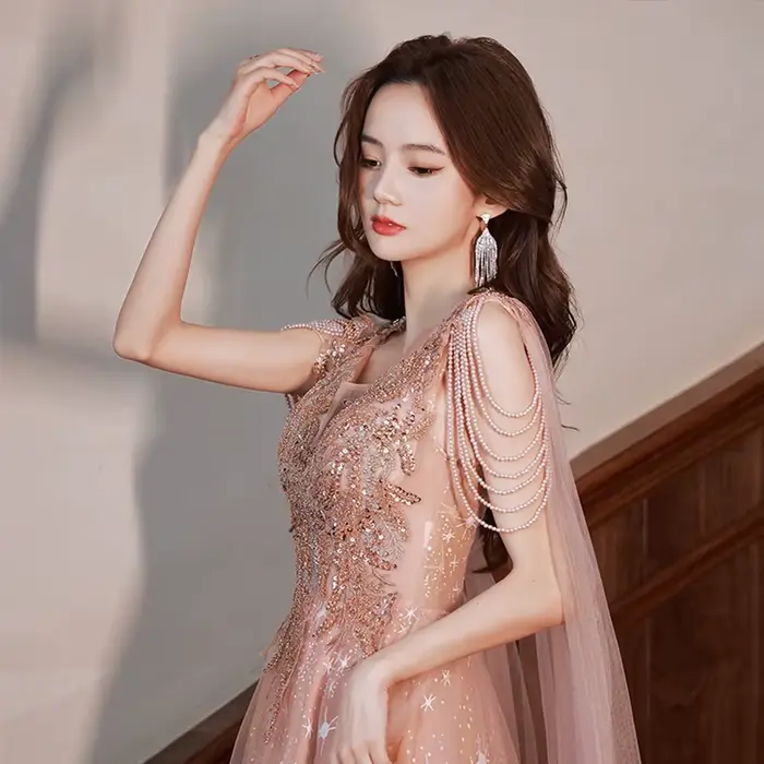 Robe de mariée de luxe française à sequins