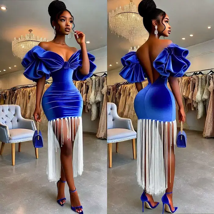 Robe de bal asymétrique en velours