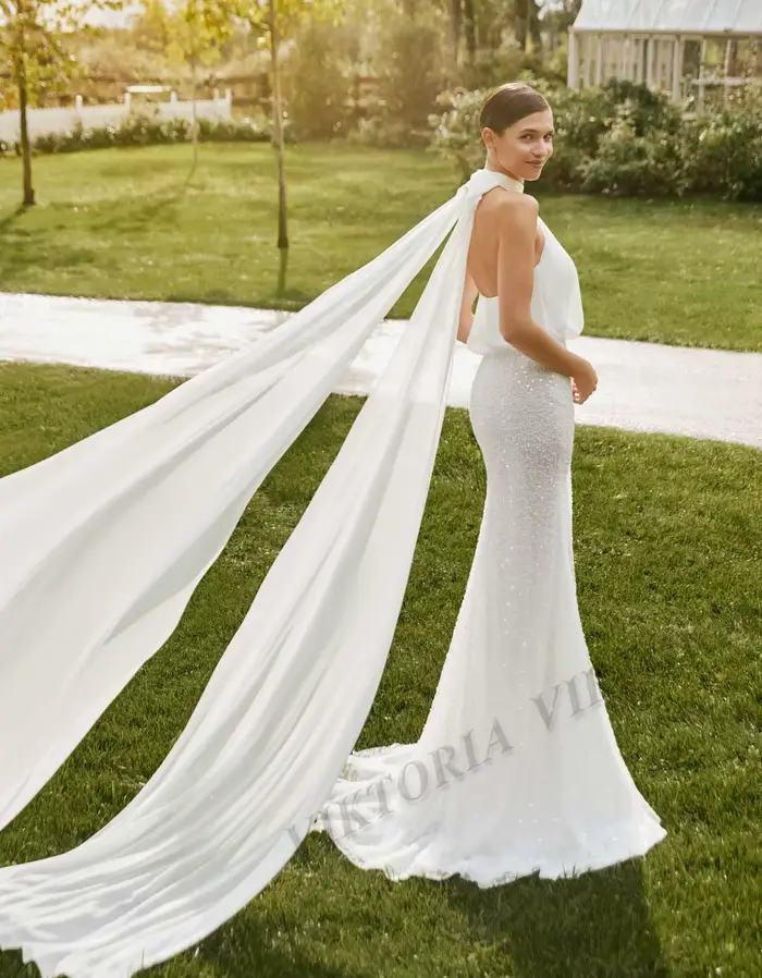 Robe de Mariée Exquise en Mousseline de Soie