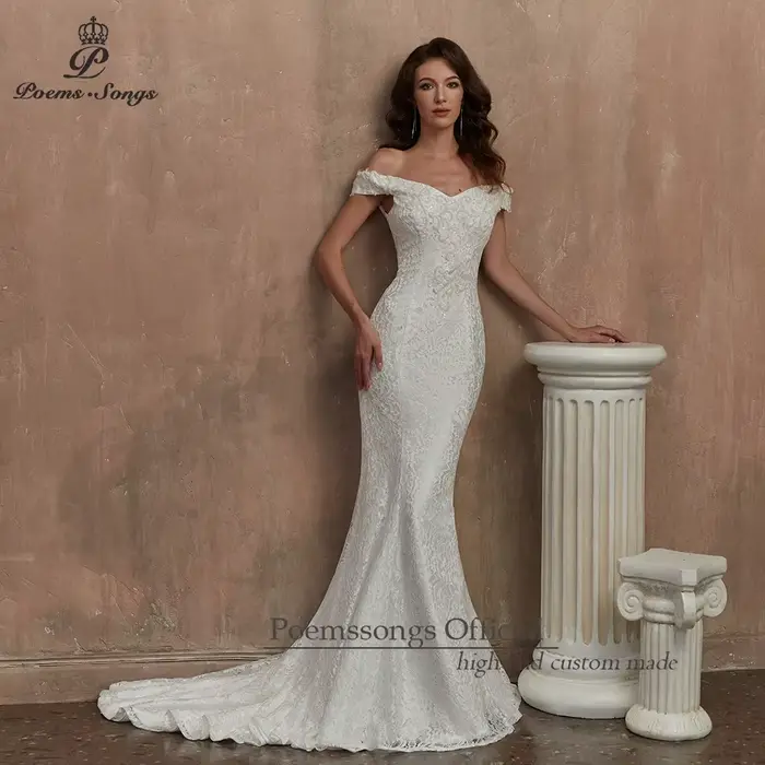 Robes de mariée en dentelle sirène pour femmes