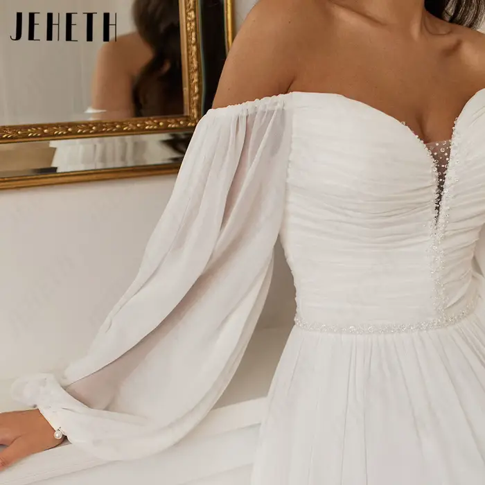 Robe de Mariée A-Line Mousseline JEHETH Personnalisable