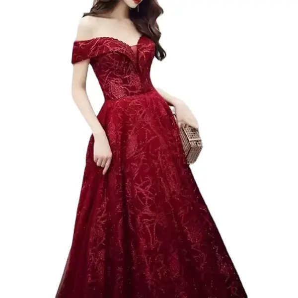 Robe de soirée sexy en dentelle, col en V, paillette et cristal, sans manches, pour femmes, soirée officielle, bal de promo, gala de charité