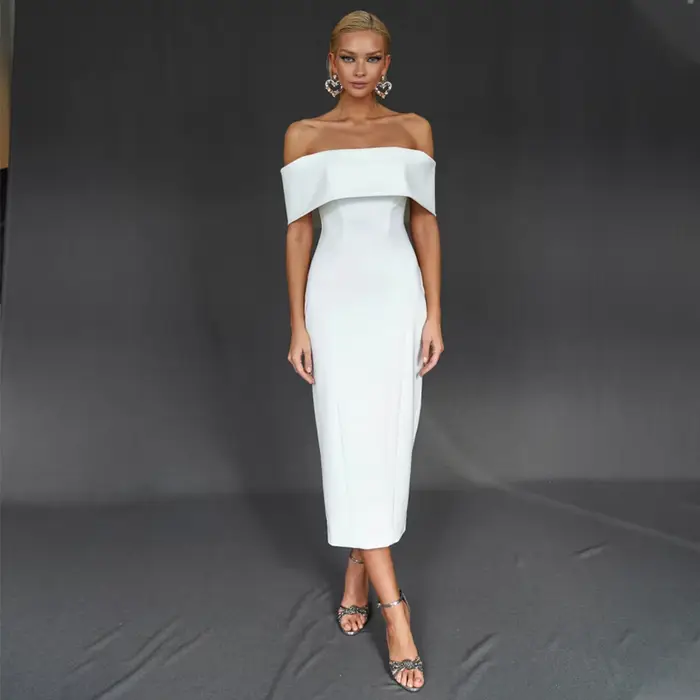 Robe de mariée midi simple