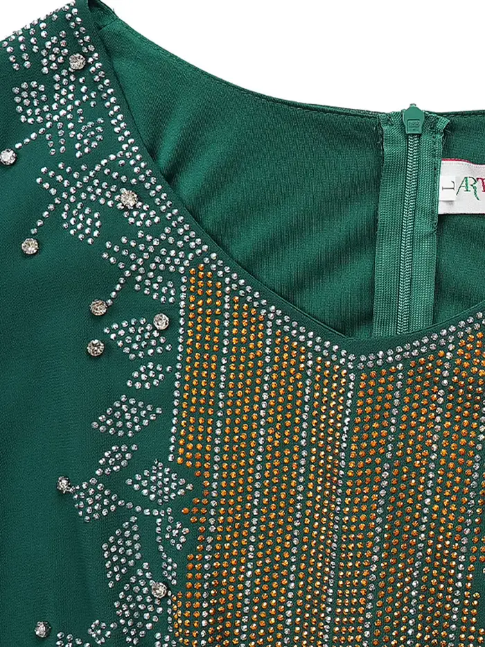 Robes en mousseline de soie à manches à volants femmes élégantes robe de soirée de mariage africain Dashiki diamant