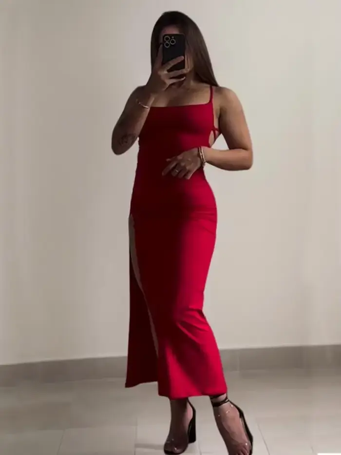 Robe d'été explosive à bretelles licou, haute sensibilité, sac Spice Girl, robe de hanche, nouvelle