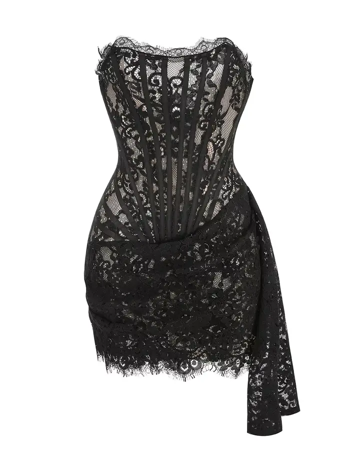 VC robe de noël pour femmes dentelle rouge Sexy bretelles sans manches mince dîner
