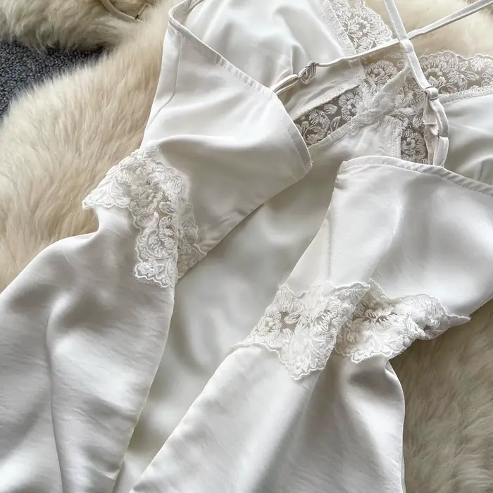 Robe longue trapèze élégante pour femme style vacances française dentelle blanche patchwork taille haute été occassions spéciales