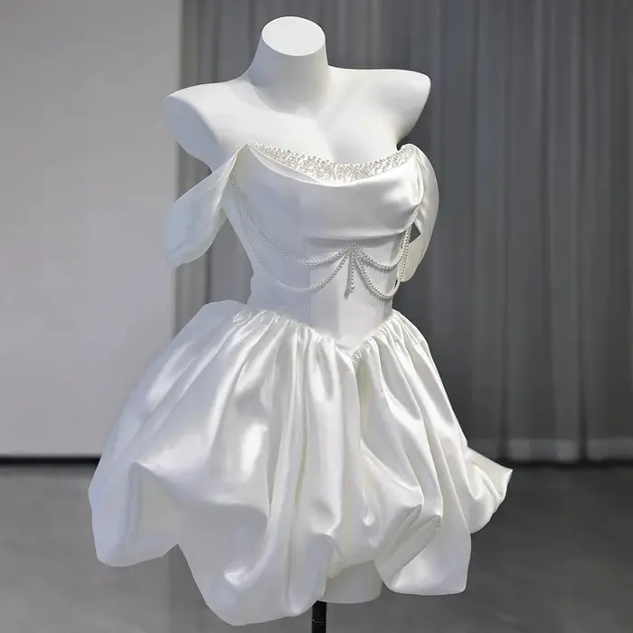 Mini robes de soirée de mariage courtes coréennes
